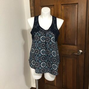 Fun floral loose tank top